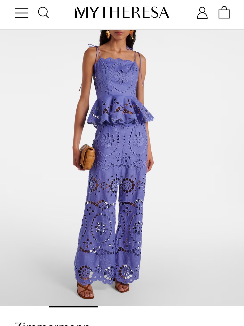 Zimmerman Pop embroidered linen cropped pant